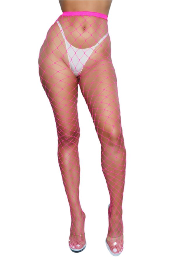 Bold Fashion Pantyhose Fishnet Hosiery 3 Bold Fashion Pantyhose Fishnet Hosiery LuckeLadybug LLC bold fashion pantyhose pink fishnet hosiery worn with white underwear
