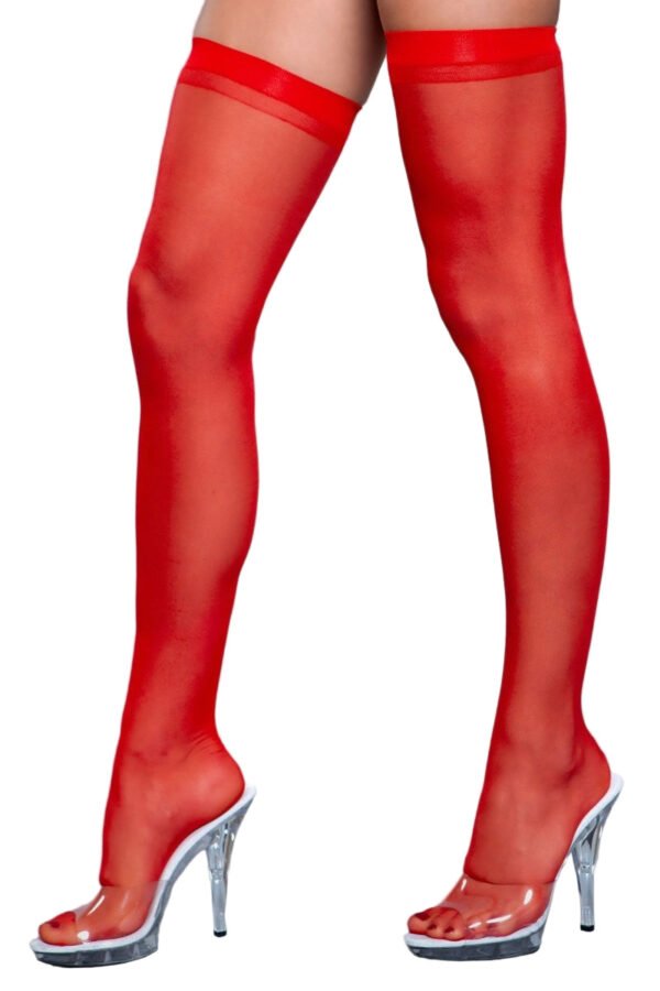 Best Behavior Thigh Highs Stay-Up Black 7 Best Behavior Thigh Highs Stay-Up Black Best Behavior Thigh Highs red sheer thigh high stockings with elastic band styled with clear platform heels