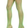 LuckeLadybug Nylon Fishnet Thigh Highs neon green thigh high stockings with wide top band