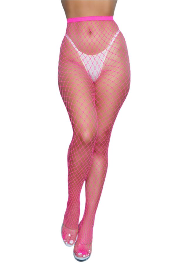 Fishnet Pantyhose For Women Stylish Hosiery 35 Fishnet Pantyhose For Women Stylish Hosiery LuckeLadybug LLC pink fishnet pantyhose for women with large diamond pattern on model legs