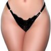 Lace Thongs Womens Thong 3 Pack 19 Lace Thongs Womens Thong 3 Pack LuckeLadybug womens thong 3 pack black lace triangle front with adjustable side straps on model