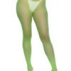 LuckeLadybug LLC neon green fishnet up all night fashion pantyhose styled with clear heels
