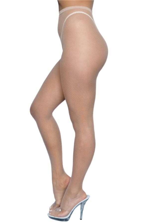Up All Night Fashion Pantyhose Fishnet Tights 49 Up All Night Fashion Pantyhose Fishnet Tights LuckeLadybug LLC up all night fashion pantyhose in nude fishnet style on model wearing clear high heels