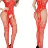 Plus Size Floral Lace Crotchless Bodystocking - Sexy Fishnet Lingerie