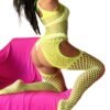 Detail of Side Cutouts on Plus Size Fishnet Bodysuit