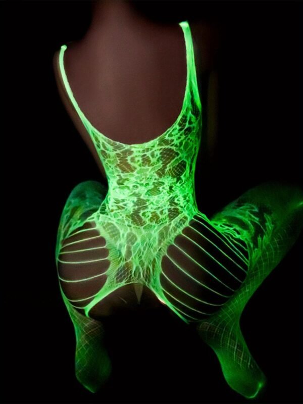 Plus Size Sultry Crotchless Bodystocking - Semi-Sheer Knit For St. Patrick's Day 21 Plus Size Sultry Crotchless Bodystocking - Semi-Sheer Knit For St. Patrick's Day Close-Up of Plus Size Sultry Crotchless Bodystocking