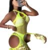 Halter Neck Fishnet Bodystocking with Open Crotch – Women's Sexy