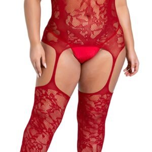 Front View of Plus Size Sexy Bodystocking Lingerie