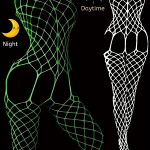 Luminous Fishnet Bodystocking - Open Crotch Women's Hot Lingerie &