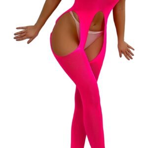 Front View of Sultry Hot Mesh Bodystocking