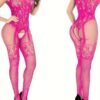 Sultry Semi-Sheer Bodystocking with Hollow Out Jacquard - Sexy
