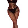 Close-Up Of Plus Size Women's Sexy Hollow Out Bodystocking