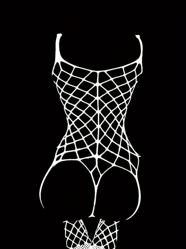 Luminous Fishnet Bodystocking - Open Crotch Women's Hot Lingerie &