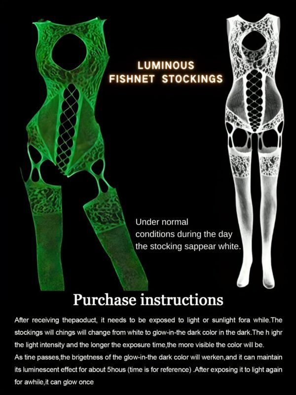 Luminous Hollow Bodystocking - Sexy Women's Fashion Without Lingerie & Underwear 3 Luminous Hollow Bodystocking - Sexy Women's Fashion Without Lingerie & Underwear Side View of Luminous Hollow Bodystocking