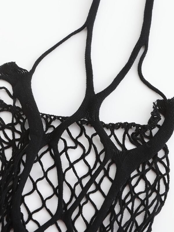 Alluring Halter Fishnet Bodystocking - Sheer Open-Design Lingerie For Women 19 Alluring Halter Fishnet Bodystocking - Sheer Open-Design Lingerie For Women Close-Up of Alluring Halter Fishnet Bodystocking