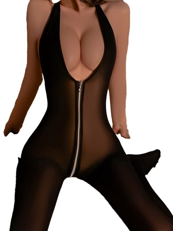 Backless Zipper Bodystocking - Women's Sexy Fashion Charm Clothing 3 Backless Zipper Bodystocking - Women's Sexy Fashion Charm Clothing Detail of Backless Zipper Bodystocking Zipper