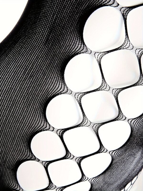 Alluring Fishnet Halter Bodystocking - Sheer Mesh Lingerie For Women 5 Alluring Fishnet Halter Bodystocking - Sheer Mesh Lingerie For Women Close-Up of Alluring Fishnet Halter Bodystocking