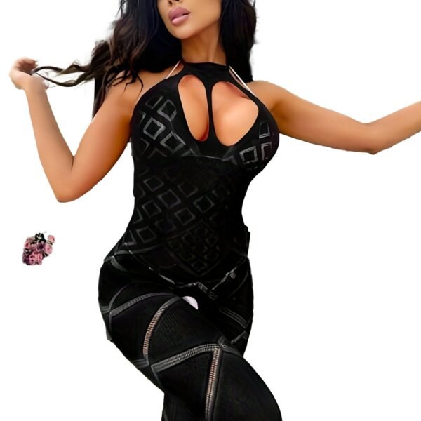 Seductive Backless Bodystocking With Hollow Out Open Crotch - Women's Lingerie 21 Seductive Backless Bodystocking With Hollow Out Open Crotch - Women's Lingerie Lifestyle Image of Seductive Backless Bodystocking