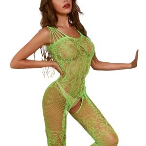 Front View of Sultry Sheer Fishnet Bodystocking