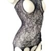 Detail of Hollow Out Jacquard Sleeveless Bodystocking Fabric