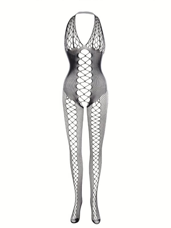 4-Pack Fishnet Bodystocking Set With Jacquard Design & Open Crotch - Women's 6 4-Pack Fishnet Bodystocking Set With Jacquard Design & Open Crotch - Women's 4-Pack Fishnet Bodystocking Set with Jacquard Design & Open Crotch