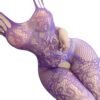 Side View of Floral Fishnet Bodystocking - Women's Lingerie