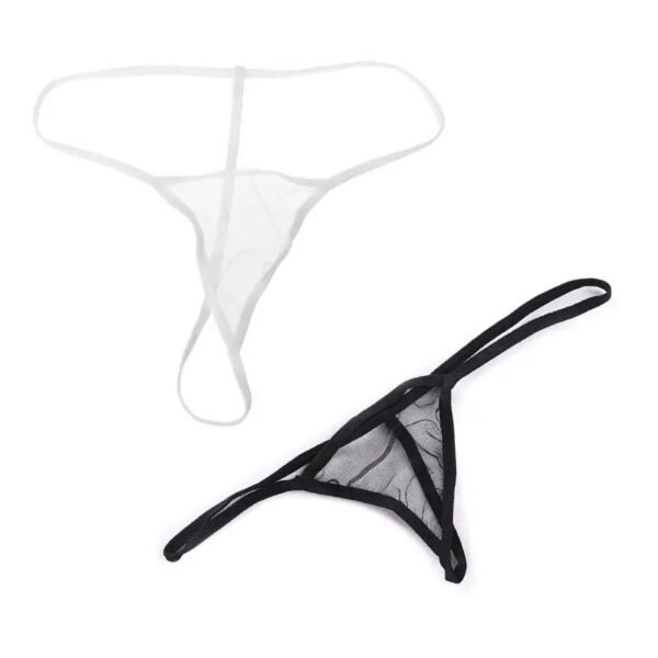 Sexy Transparent Thong Panties 2 Pack 1 Sexy Transparent Thong Panties 2 Pack LuckeLadybug sexy transparent thong panties in black and white for a seductive look