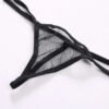 Sexy transparent thong panties in sheer black fabric with delicate straps for a seductive look