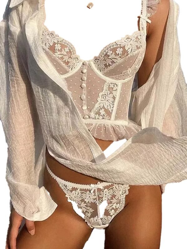 French Lace Christmas Tanga - Transparent High-Slit Erotic T Pant, Sizes S-XL 32 French Lace Christmas Tanga - Transparent High-Slit Erotic T Pant, Sizes S-XL Detail of French Lace Christmas Tanga - Transparent Design