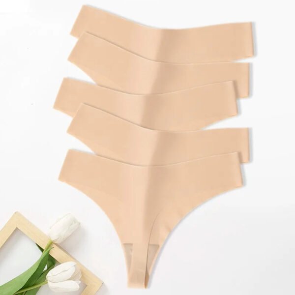 Seamless Thongs For Women 5 Pack Set 42 Seamless Thongs For Women 5 Pack Set Set of seamless thongs for women in nude color, designed for comfort and invisibility under clothes