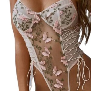 Lace Floral Bodysuit For Women