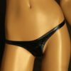 Shiny patent leather thong from LuckeLadybug LLC designed for a sleek and modern look