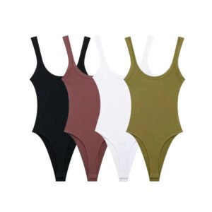 Skinny Ribbed Bodysuit For Women 4 Pack