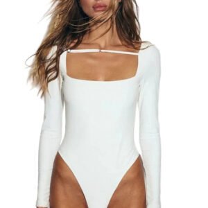 Square Collar Bodysuit For Women