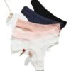 Side View of Low Waist Cotton Thong Panties for Women