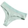 Detail of Stitching on Low Waist Cotton Thong Panties for Women