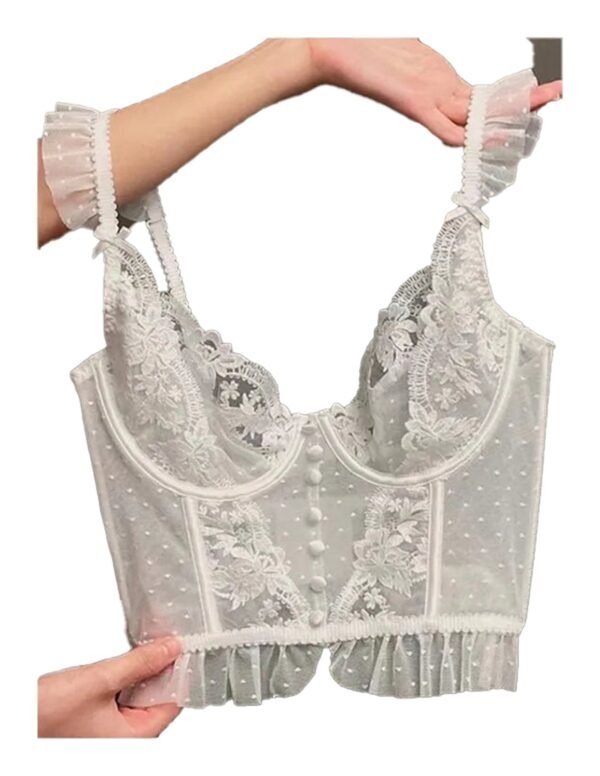 French Lace Christmas Tanga - Transparent High-Slit Erotic T Pant, Sizes S-XL 42 French Lace Christmas Tanga - Transparent High-Slit Erotic T Pant, Sizes S-XL French Lace Christmas Tanga - Close-Up of Lace Detail