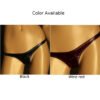 Shiny patent leather thong available in black and wine red colors for a stylish look