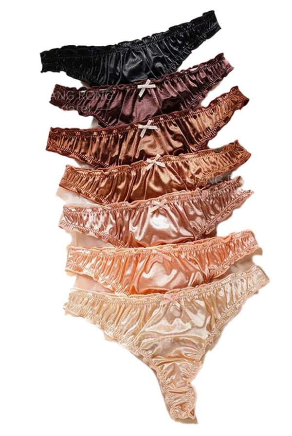 Luxury Satin Cotton Tangas - Oversized, Sexy & Comfortable Triangle Panty 25 Luxury Satin Cotton Tangas - Oversized, Sexy & Comfortable Triangle Panty Front View of Luxury Satin Cotton Tangas