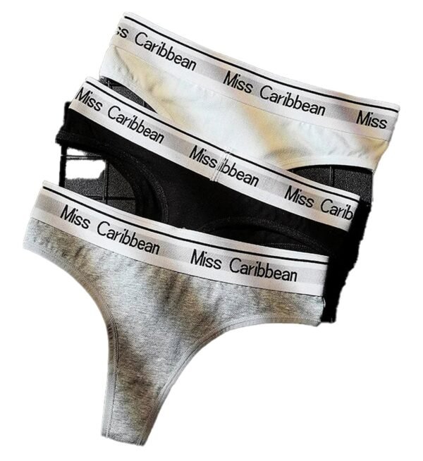 Comfortable Women's Cotton Thongs with Sexy Letter Print - Hot Sale Lingerie 3 Comfortable Women's Cotton Thongs with Sexy Letter Print - Hot Sale Lingerie Side View of Sexy Letter Print Women's Thongs