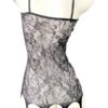 Back View of Hollow Out Jacquard Sleeveless Bodystocking