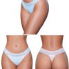LuckeLadybug LLC lace trim panty 3 pack pastel bikini panties with lace waistband front back views