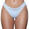 LuckeLadybug LLC white lace trim panty 3 pack low rise bikini style with scalloped lace waistband