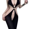 Front View Of Plus Size Seductive Crotchless Bodystocking