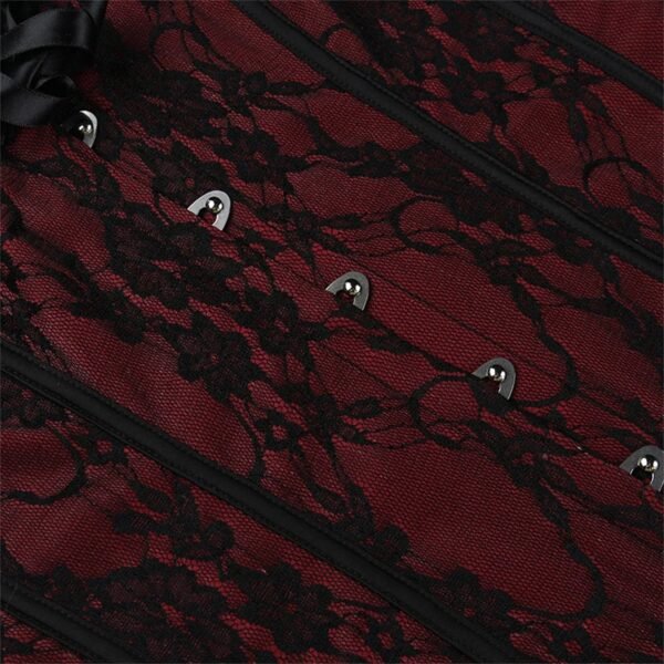 Gothic Lace Corset Crop Top Trendy Style 38 Gothic Lace Corset Crop Top Trendy Style Gothic lace corset crop top in burgundy with black lace detailing and metallic accents