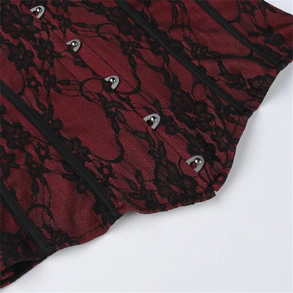 Gothic Lace Corset Crop Top Trendy Style 41 Gothic Lace Corset Crop Top Trendy Style Gothic lace corset crop top in deep red with black lace detailing and stylish hooks