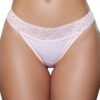 LuckeLadybug LLC lace trim bikini panties pack soft pink low rise cotton blend with floral lace waistband