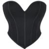Plus size black corset top for women with structured design and flattering fit