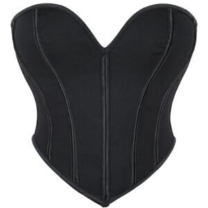 Plus size black corset top for women with structured design and elegant shape
