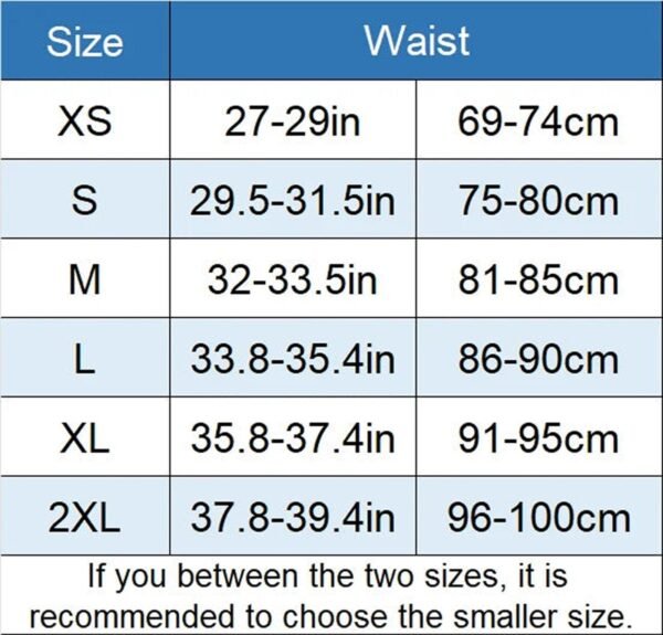 Plus Size Black Corset Top For Women 7 Plus Size Black Corset Top For Women Size chart for plus size black corset top for women showing waist measurements for each size